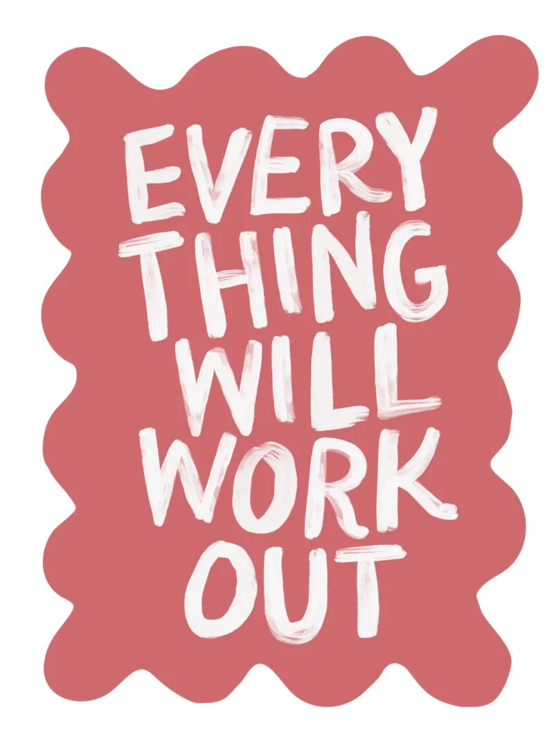 Tutto si risolverà in una moderna tipografia pastello al lampone carta hahnemühle da THE MOTIVATED TYPE
