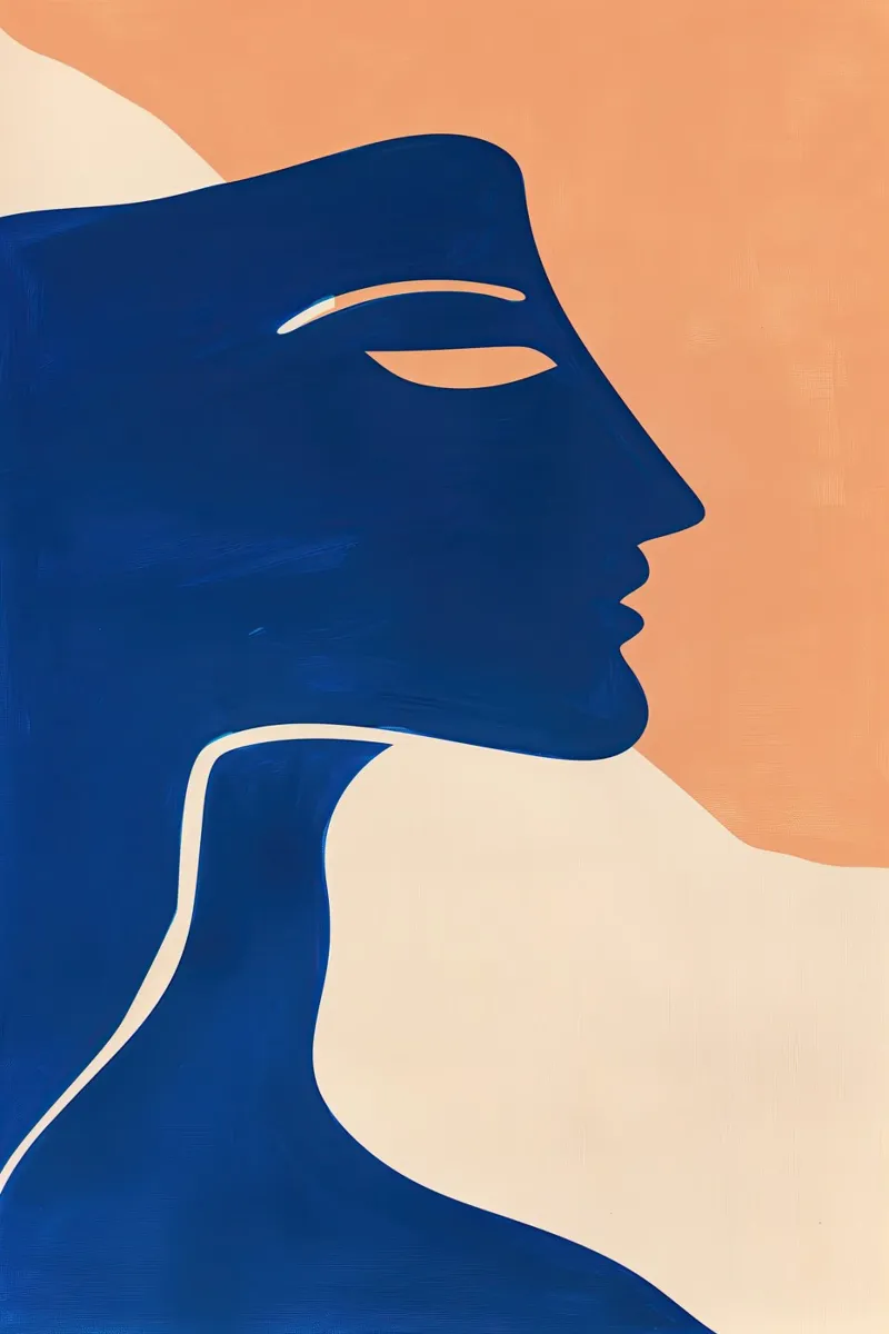 Abstract-minimalistisch vrouwelijk silhouet in Matisse-stijl poster van Autofocus