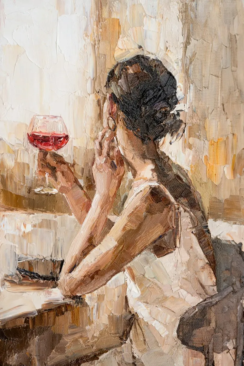 The girl with the wine glass plexiglas de artbox44