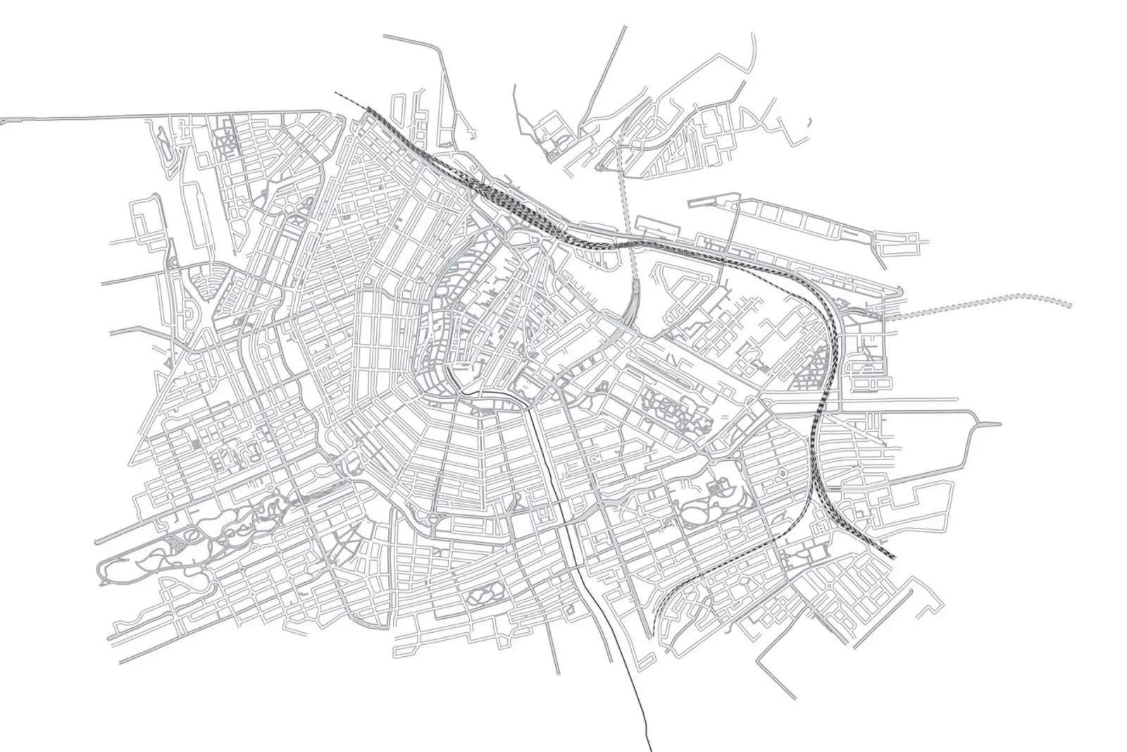 Mappa di Amsterdam pellicola backlit da studiopicaprints