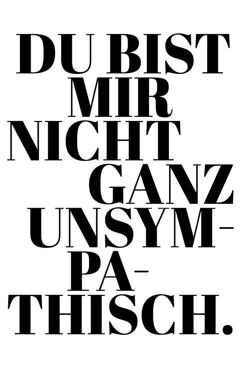 Du bist mir nicht ganz unsympathisch pellicola backlit da artbox44