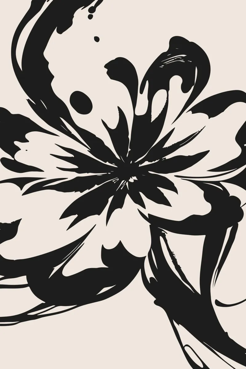 Fiore di inchiostro per poster poster con telaio in alluminio da studiopicaprints