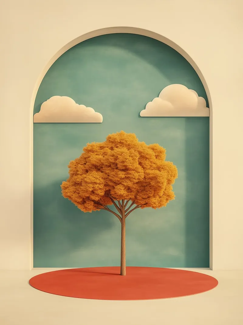 Collage 3D retrò poster con telaio in alluminio da Little Things