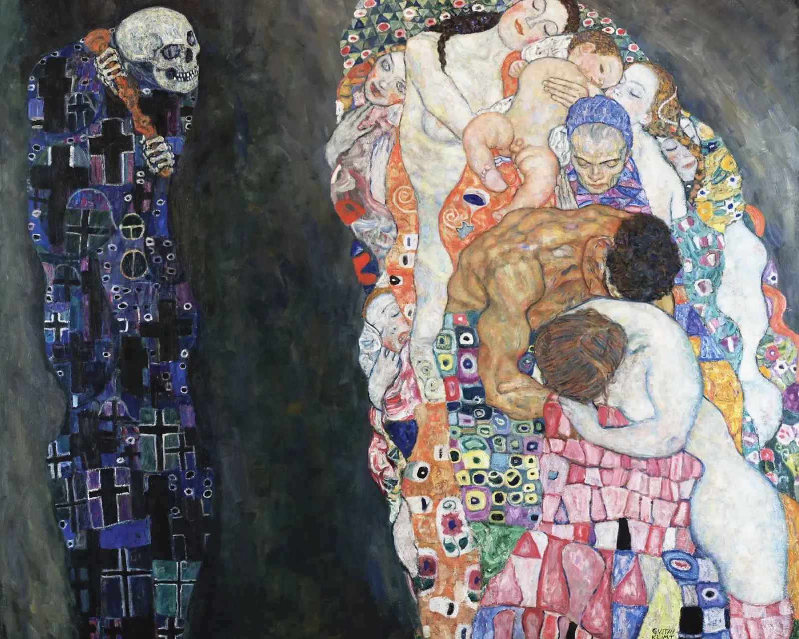 Gustav Klimt's Death and Life print pellicola backlit da Venus Art