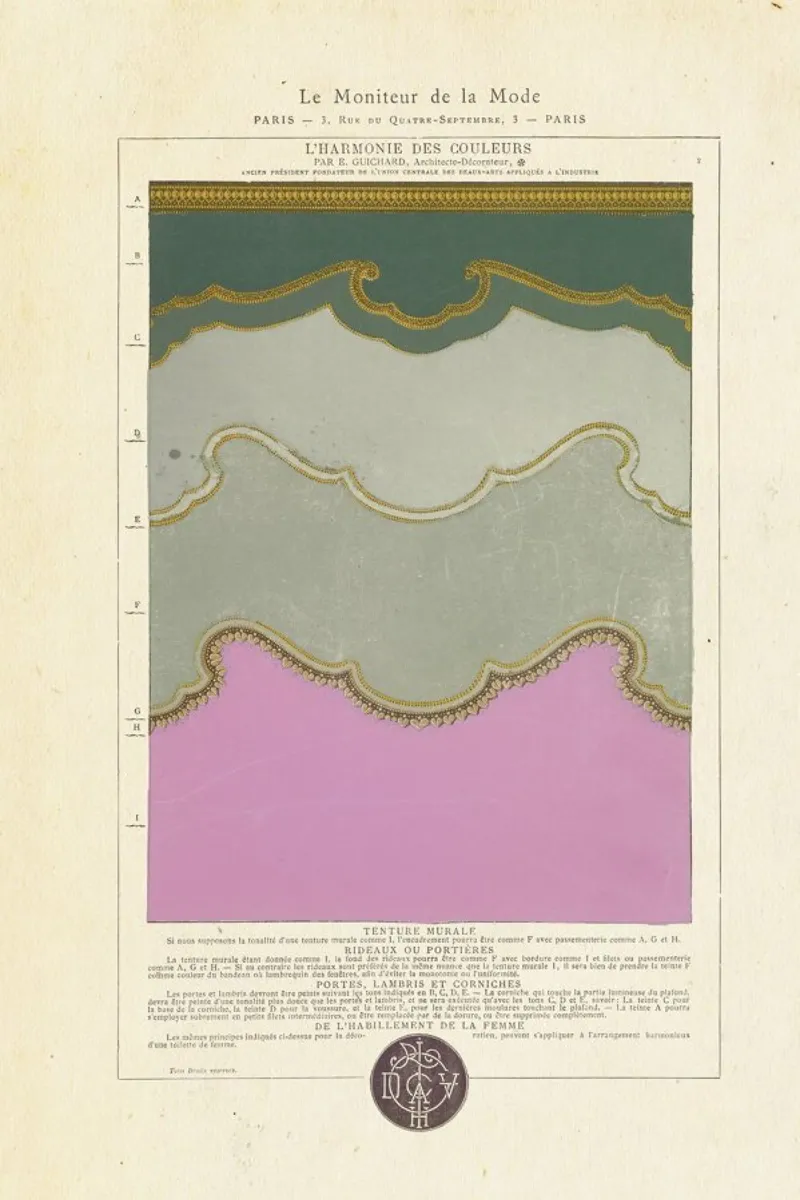 Tenture murale, L'harmonie des couleurs, 1815 - Édouard Guichard poster van Artokoloro Quint Lox Ltd