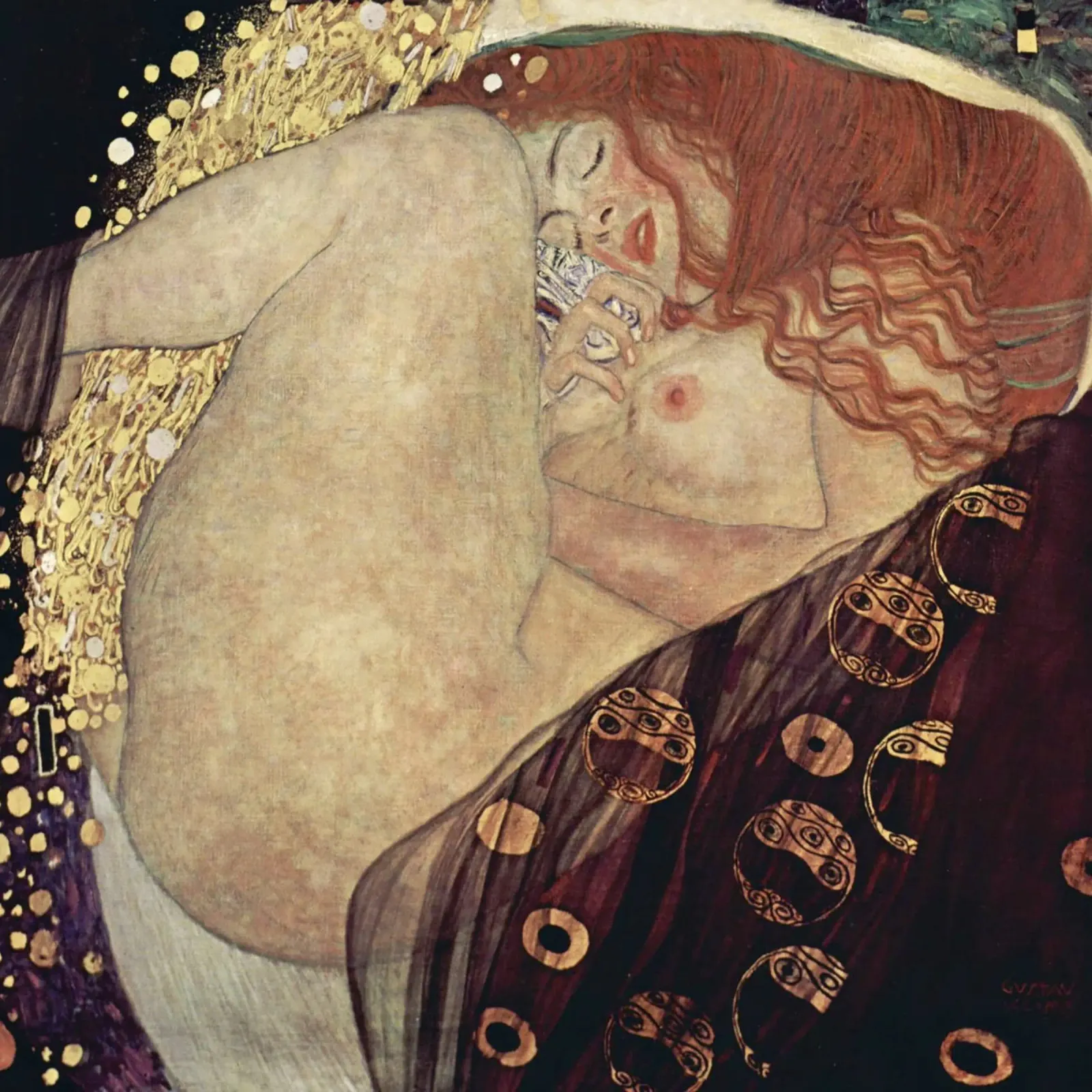 Gustav Klimt's Danae print pellicola backlit da Venus Art