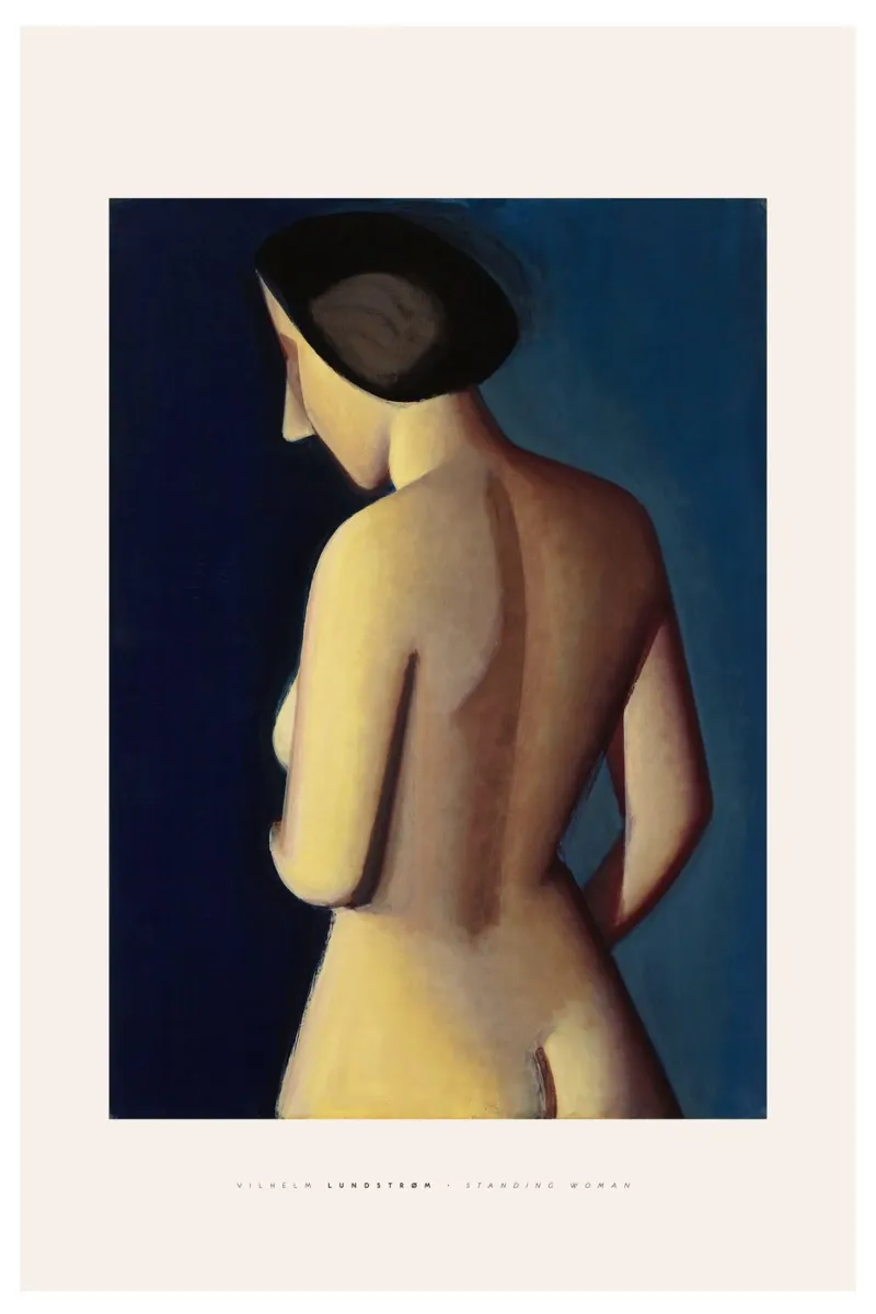 Vilhelm Lundstrom - Stehende Frau 01 Poster mit Holzrahmen von Old Masters