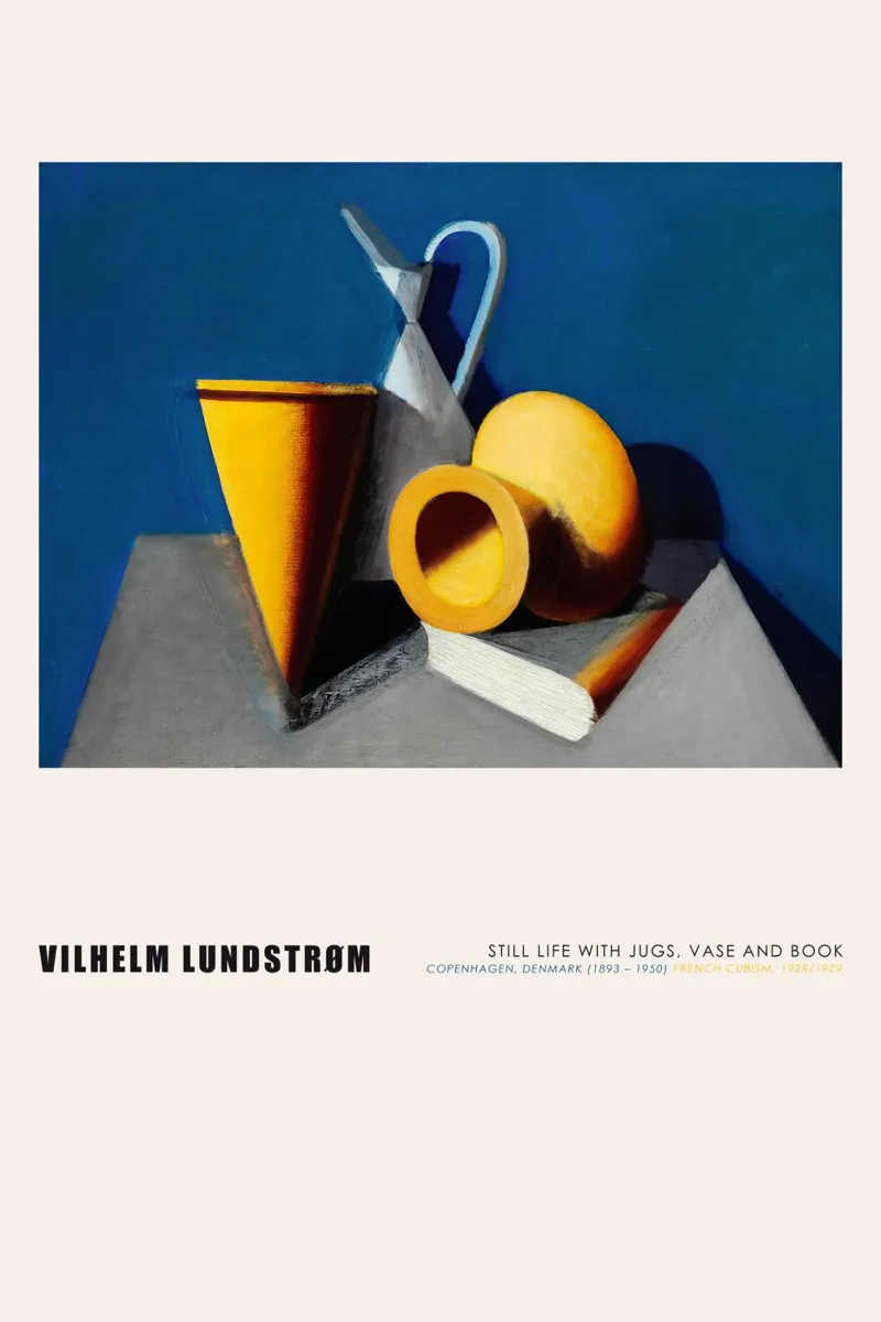 Vilhelm Lundstrom - Natura morta con Juga, vaso e libro poster da Old Masters
