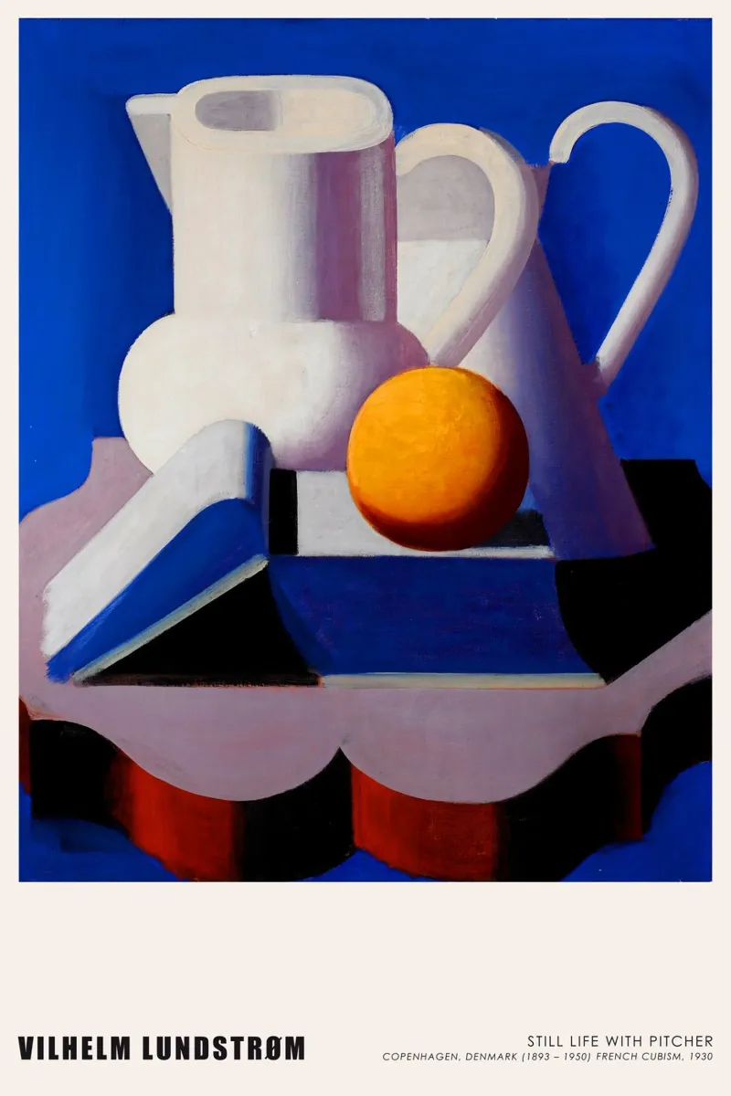 Vilhelm Lundstrom - Bodegón con jarra poster con marco de plástico de Old Masters