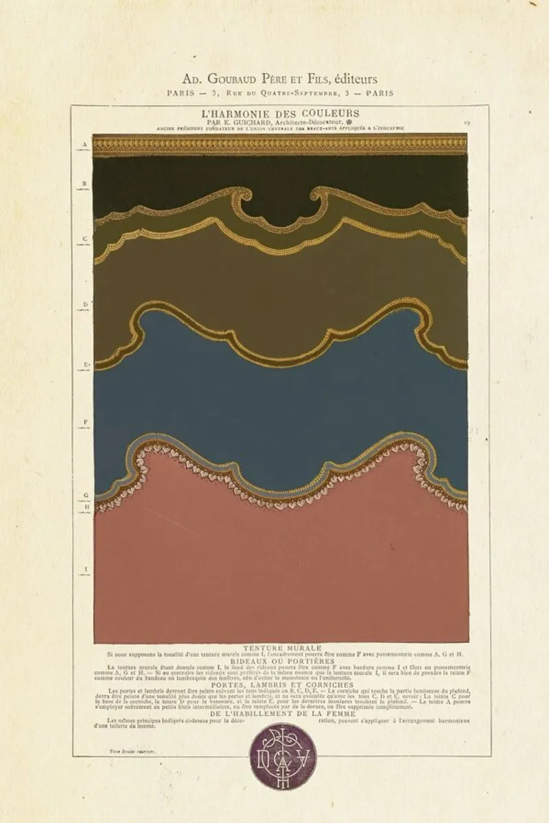 Tenture murale, L'harmonie des couleurs, 1815 - Édouard Guichard poster van Artokoloro Quint Lox Ltd