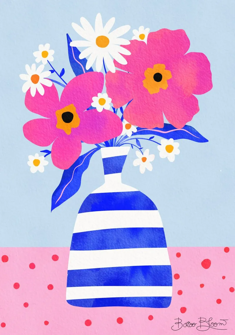 Vaso di fiori massimalista poster con telaio in alluminio da Pictufy Sun & Spirit
