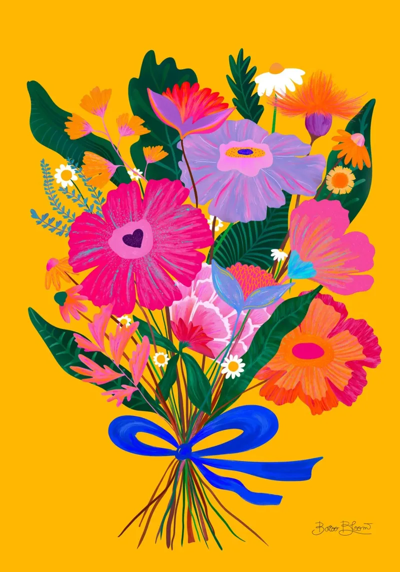 Fiori eclettici poster con telaio in alluminio da Pictufy Sun & Spirit