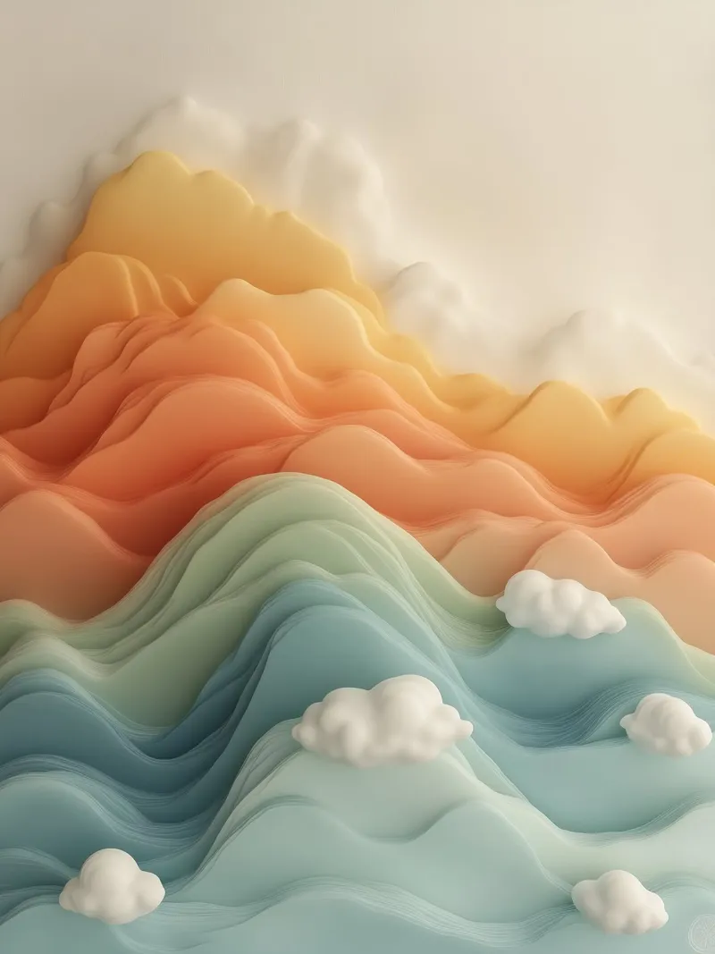 Paesaggio 3d a pastello carta hahnemühle da Little Things