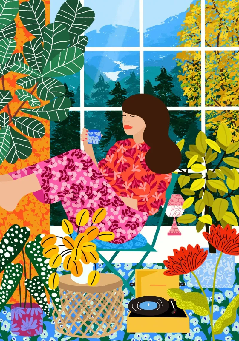 Ascoltare il suono della natura poster con telaio in alluminio da Pictufy Sun & Spirit