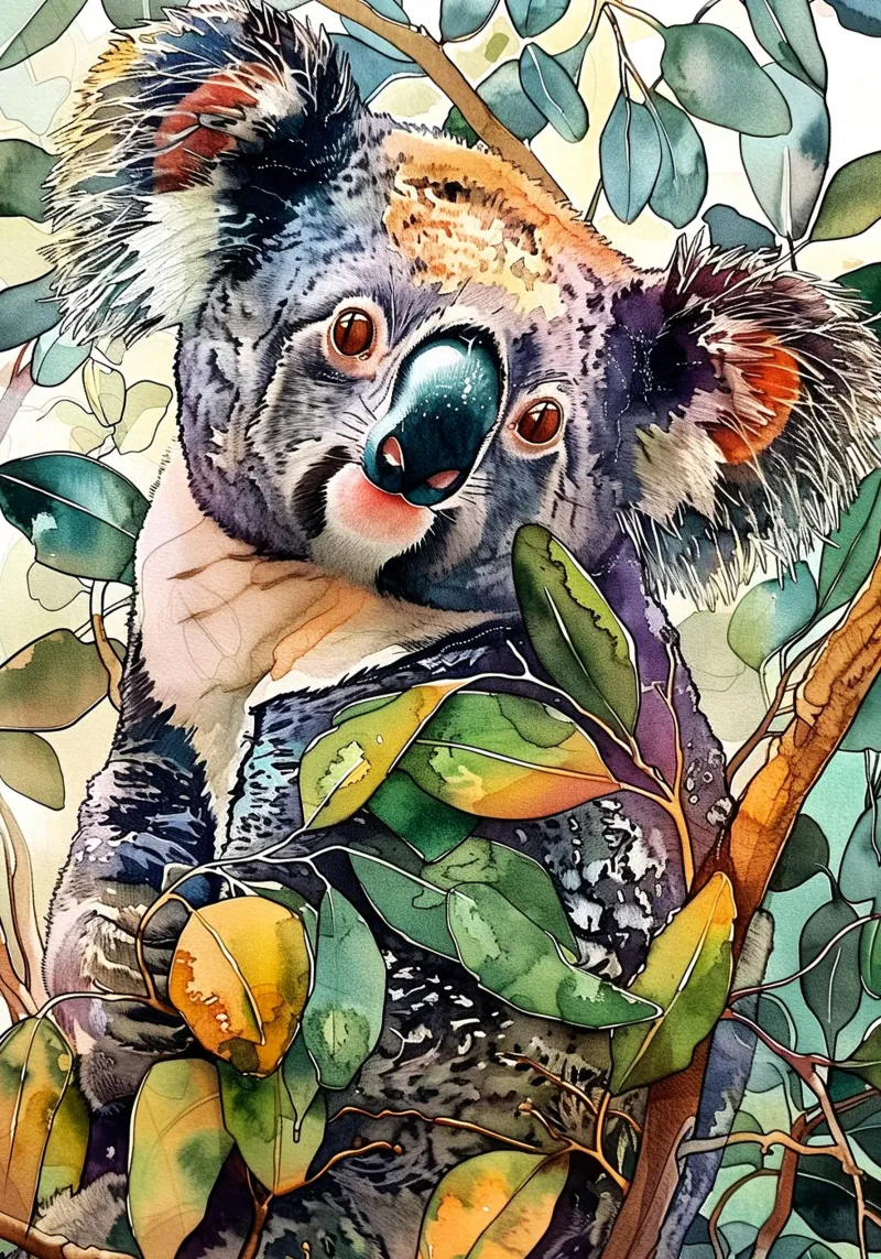 Koala bear animal art hahnemühle by Justyna Jaszke JBJart