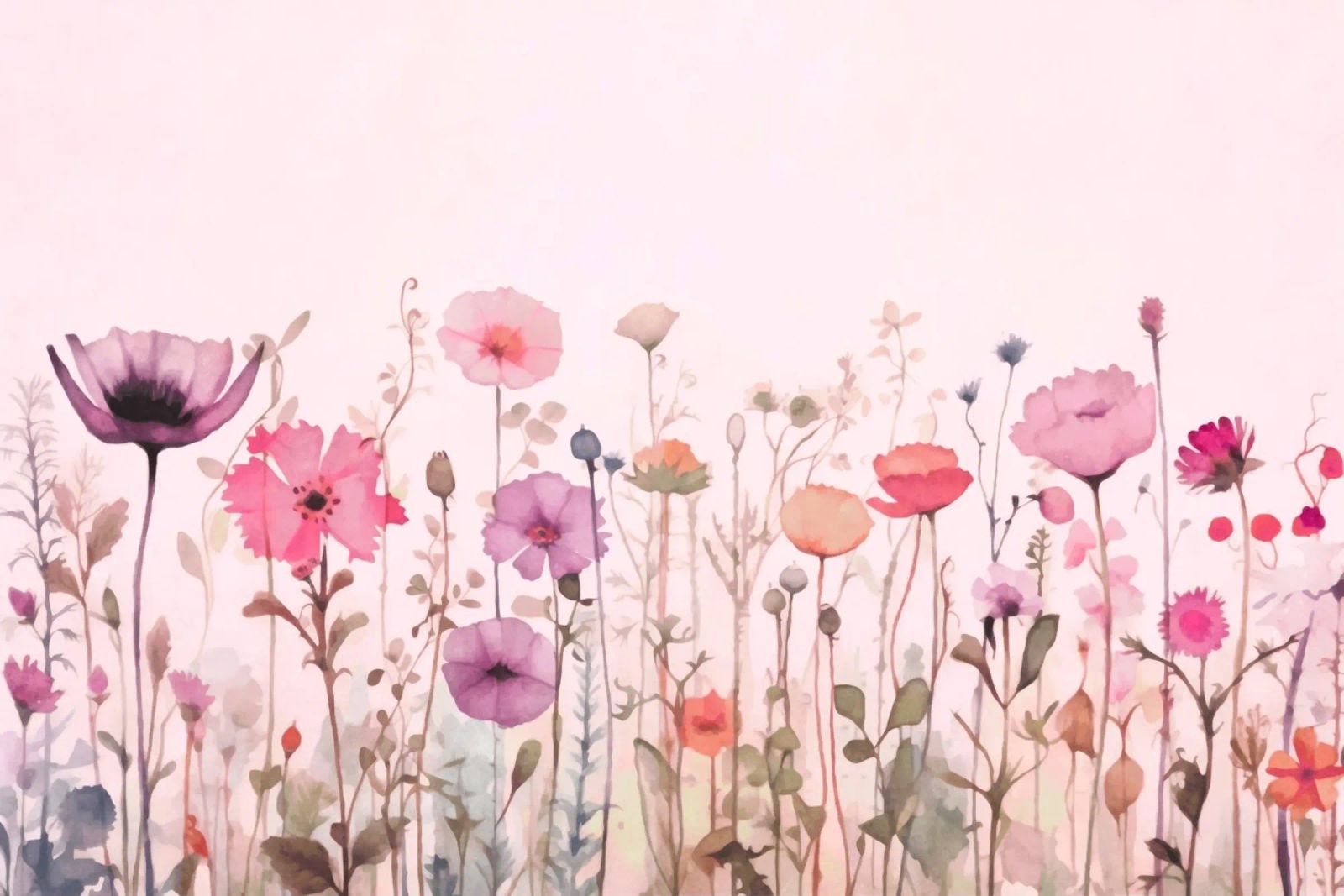 Vibrazioni estive di fiori selvatici pastello alluminio dibond da Andrea Haase Modern Home