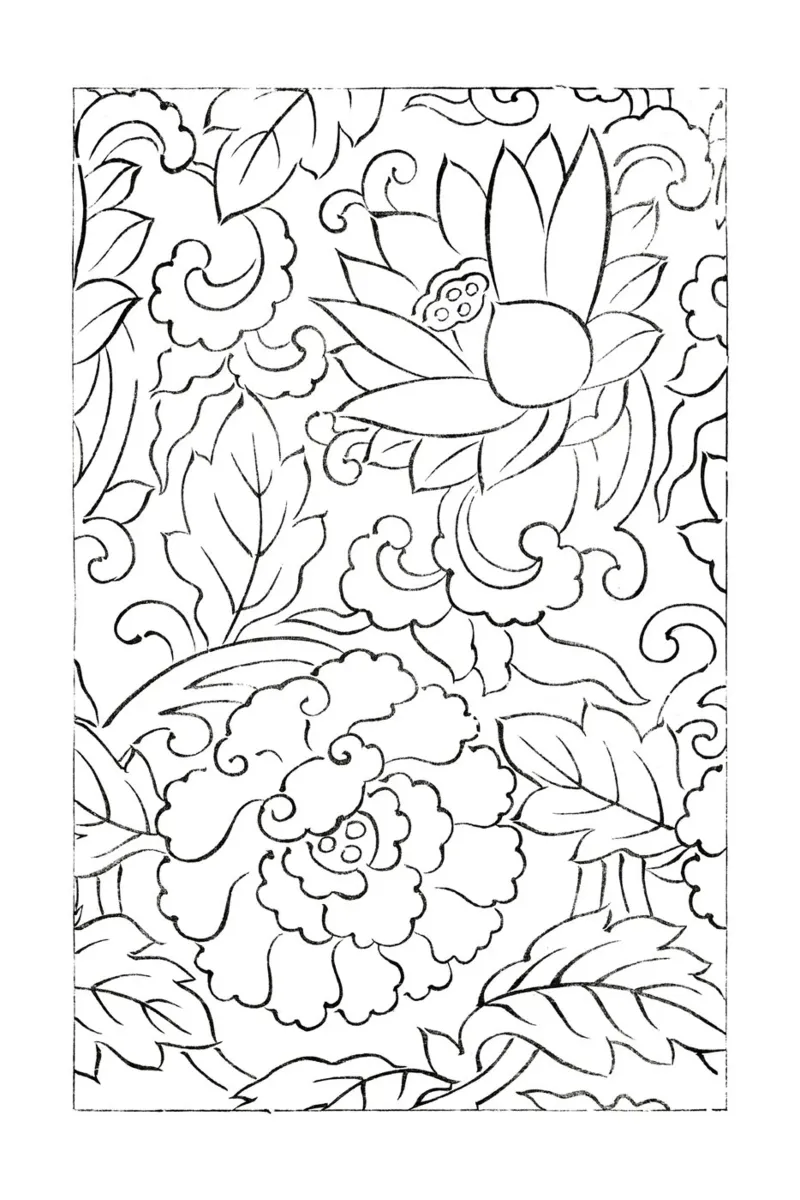 Motivo dei fiori poster con telaio in alluminio da Second Canvas