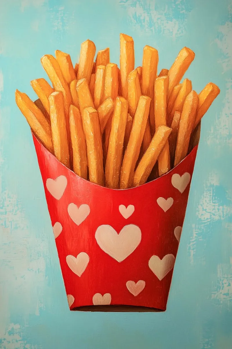 Patatine fritte amore con cuore pellicola backlit da Carinaprint