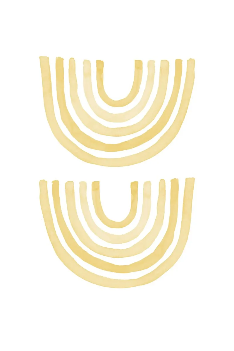 Yellow Rainbow poster con telaio in legno da KRUTH DESIGN
