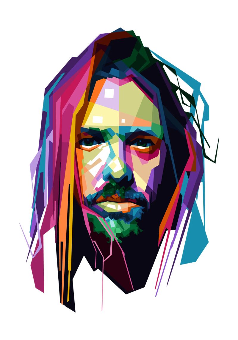 Taylor Hawkins in stile WPAP pellicola backlit da Alkahfsmart