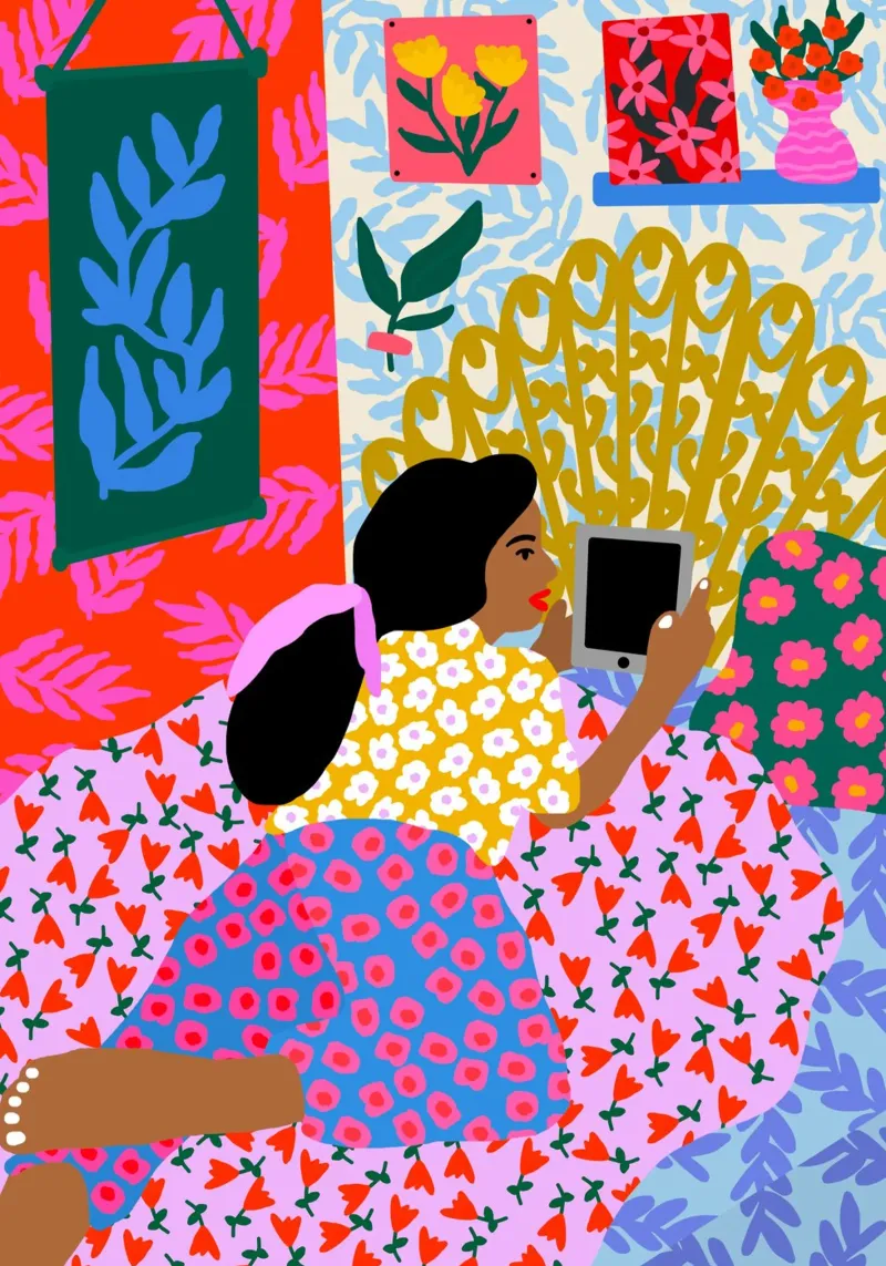 Procrastinare il letto poster con telaio in legno da Pictufy Sun & Spirit