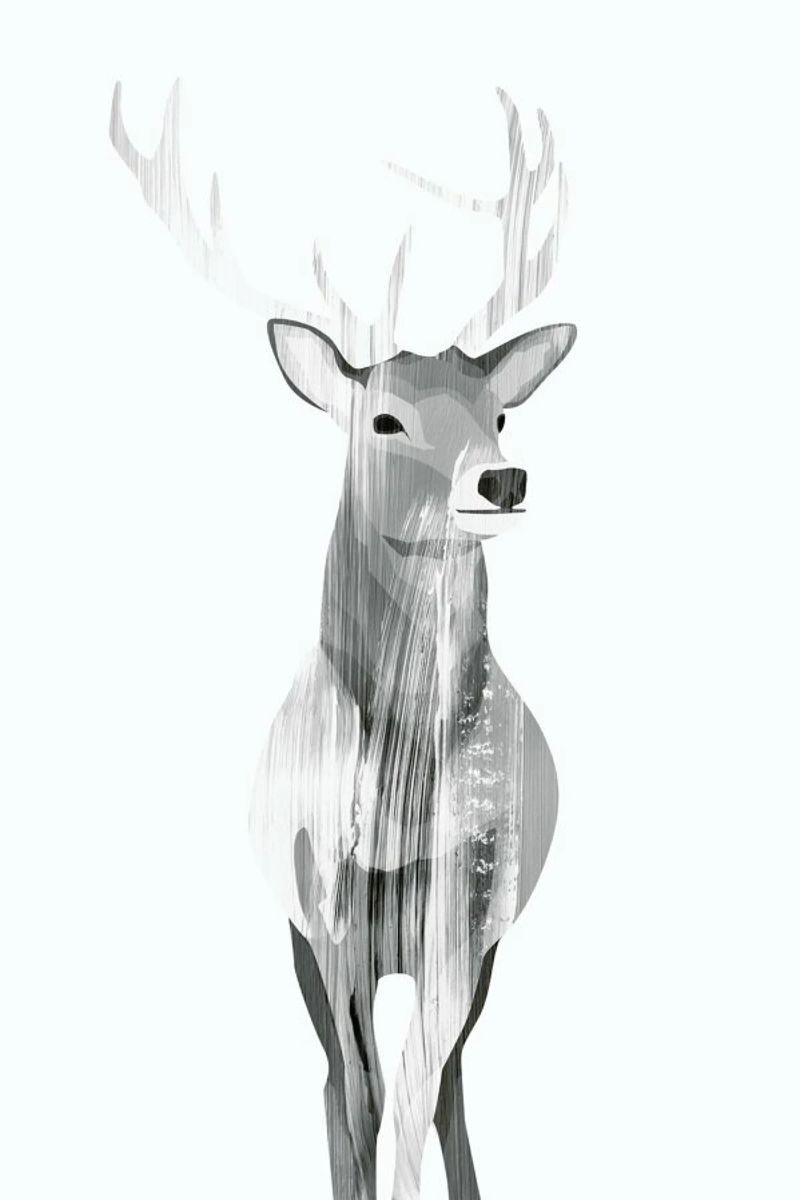 Deer Black & White Leinwand von Goed Blauw