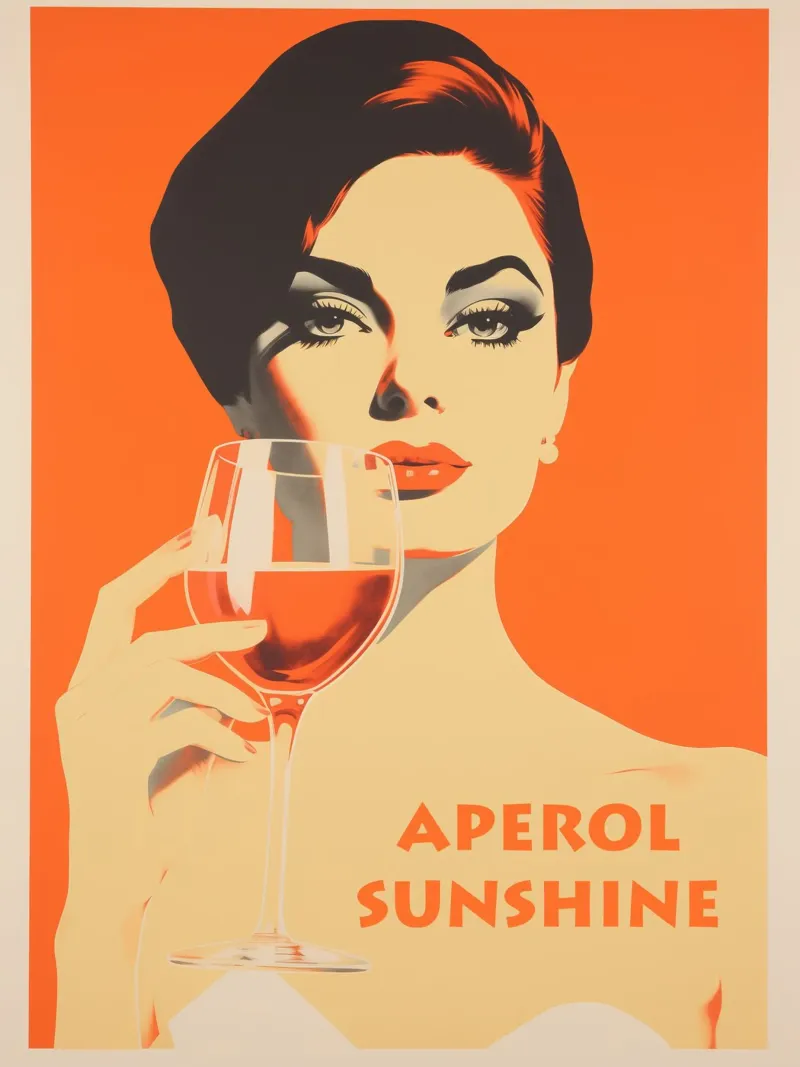 Aperol Sunshine | Pubblicità Aperol in stile retrò carta hahnemühle da Autofocus