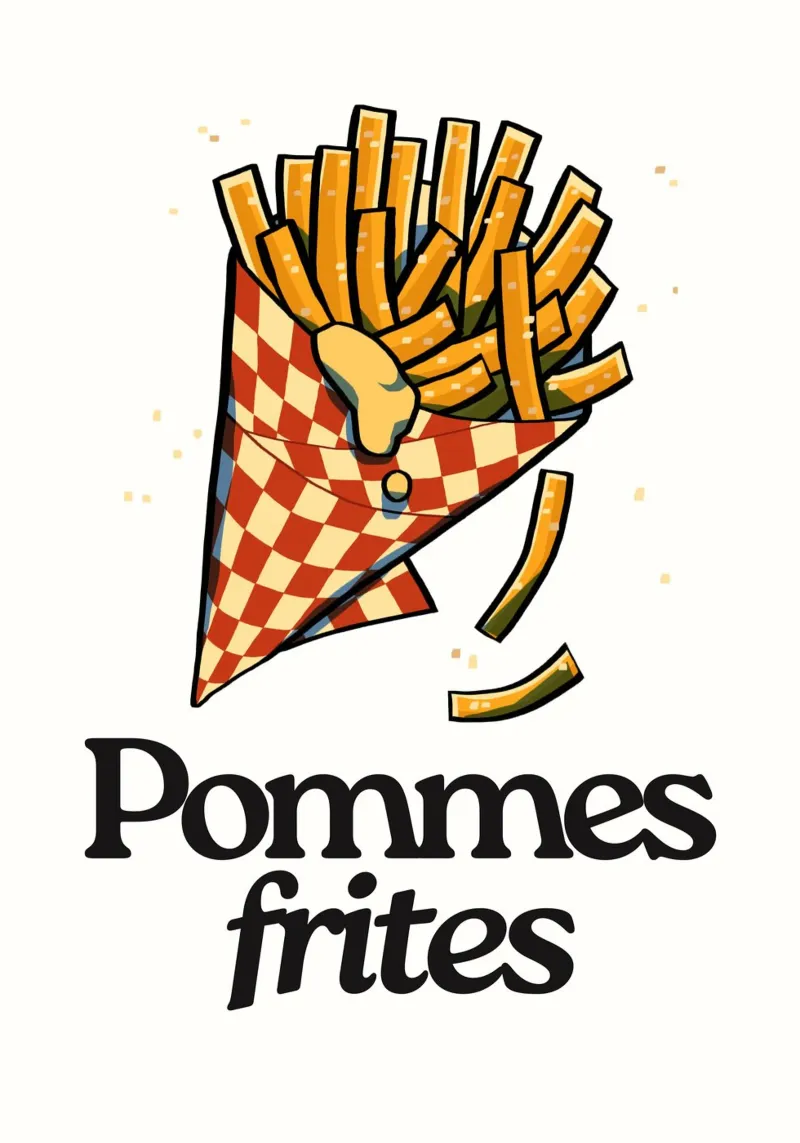Pommes Frites alluminio dibond da DigiWunderwerk