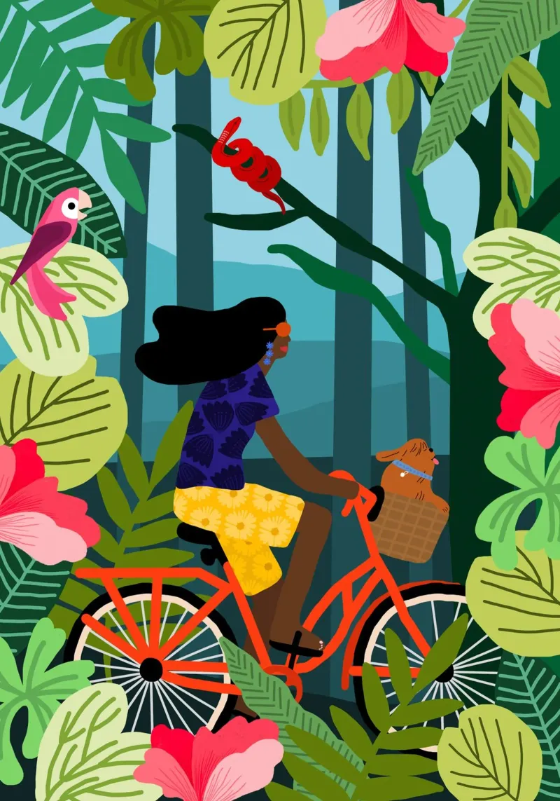 Giungla in bicicletta poster con telaio in plastica da Pictufy Sun & Spirit