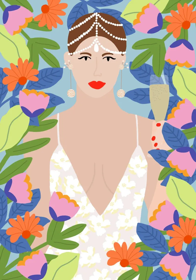 Summer Queen in Flowers acrylic glass by Pictufy Sun & Spirit