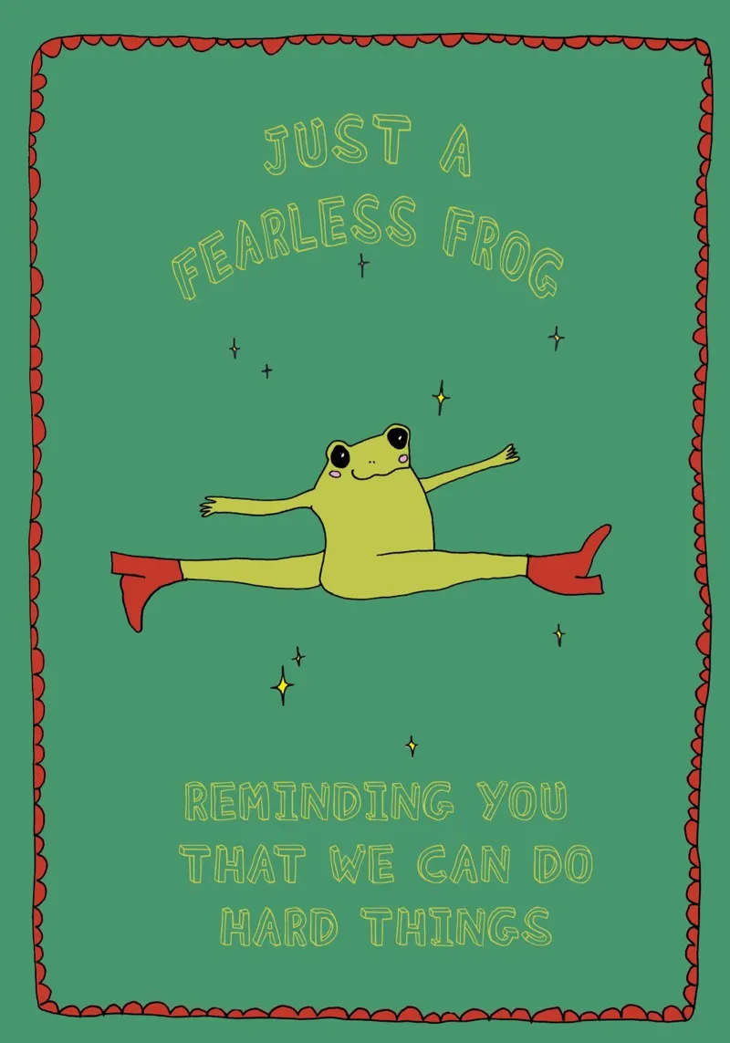 Fearless Frog poster con telaio in plastica da thesoulhugclub