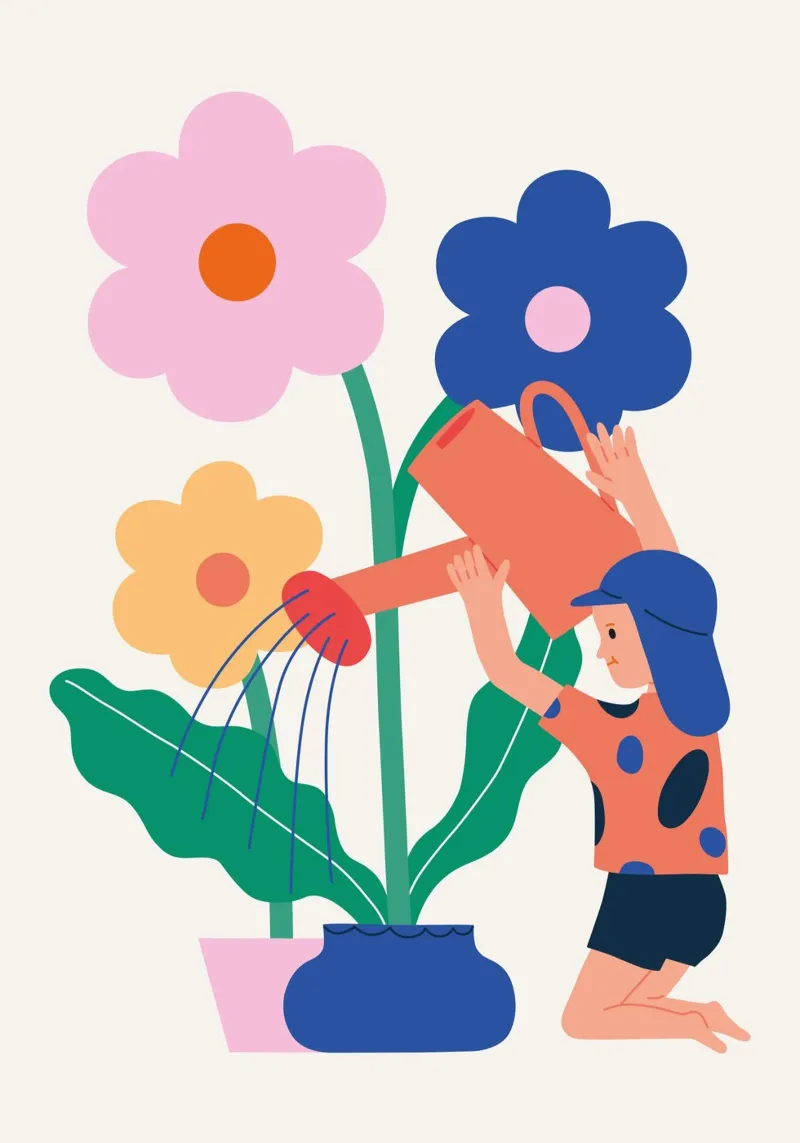 Piccolo giardiniere poster con telaio in plastica da Susann Stefanizen