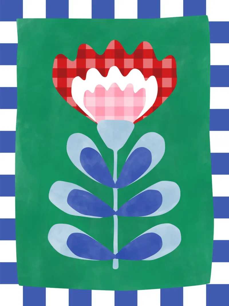 Design floreale con audaci forme geometriche poster con telaio in plastica da Pictufy Sun & Spirit