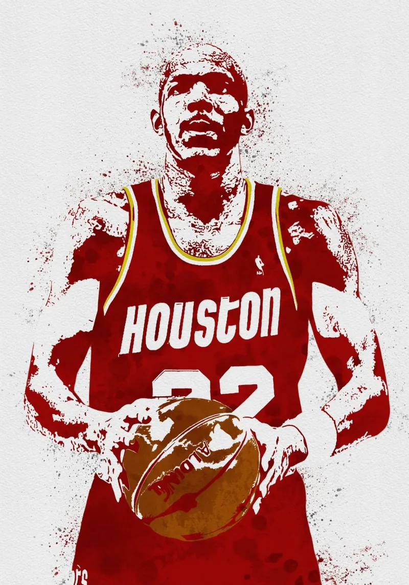 Clyde Drexler  Houston Rockets pellicola backlit da tenten