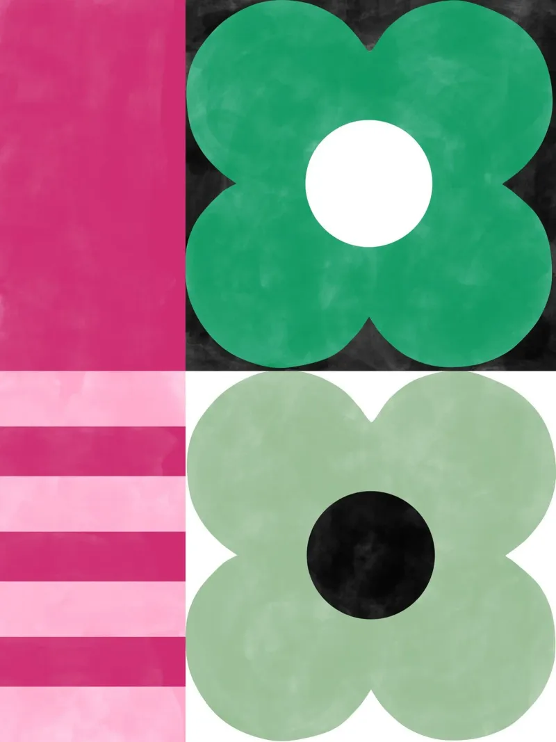 Audace geometria floreale poster con telaio in plastica da Pictufy Sun & Spirit
