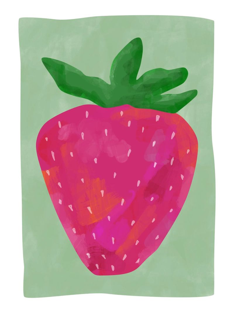 Vibrant strawberry poster by Pictufy Sun & Spirit