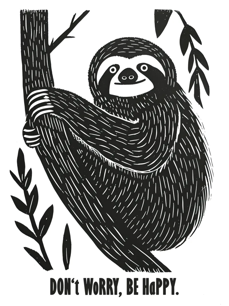 Don't Worry Be Happy | Sloth Motivation Motiv plexiglass da Autofocus