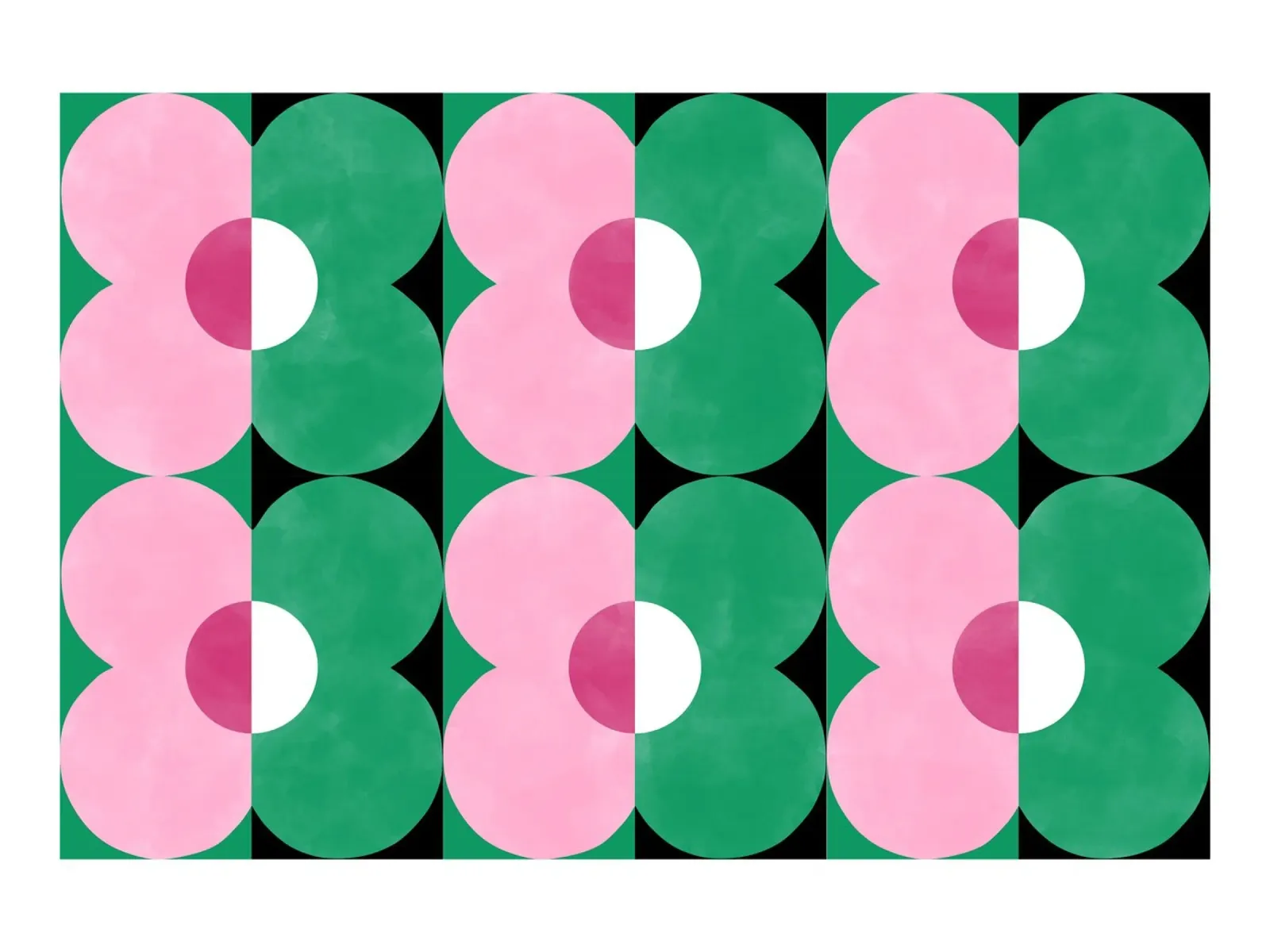 Forme geometriche floreali poster con telaio in legno da Pictufy Sun & Spirit