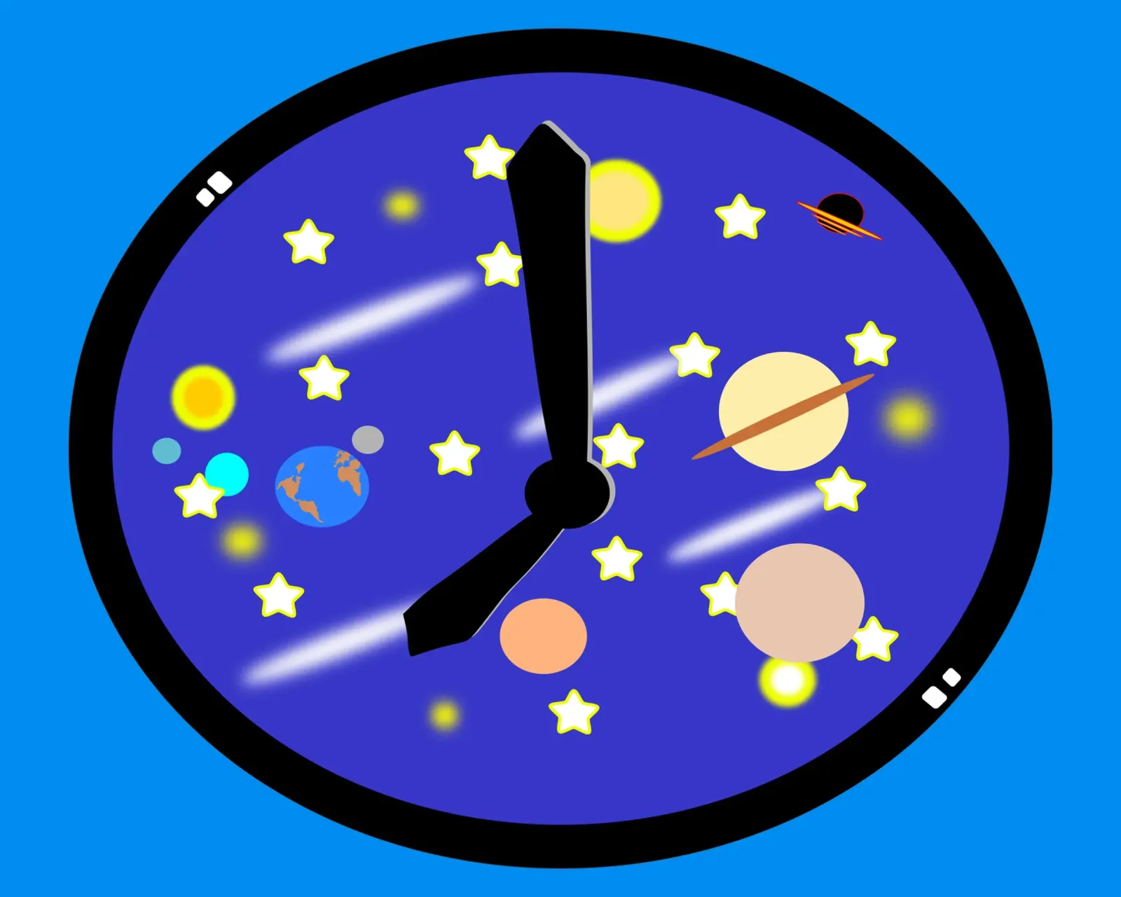 Spacetime Universe and Galaxy Surreal Clock canvas by sillyindustries