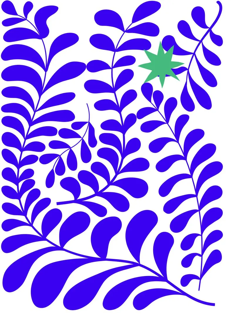 Blue leafy poster da LisaArtes