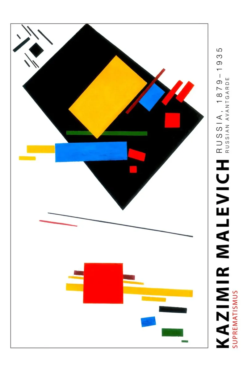 Kazimir Malewitch - Suprematisme canvas met Baklijst van Old Masters