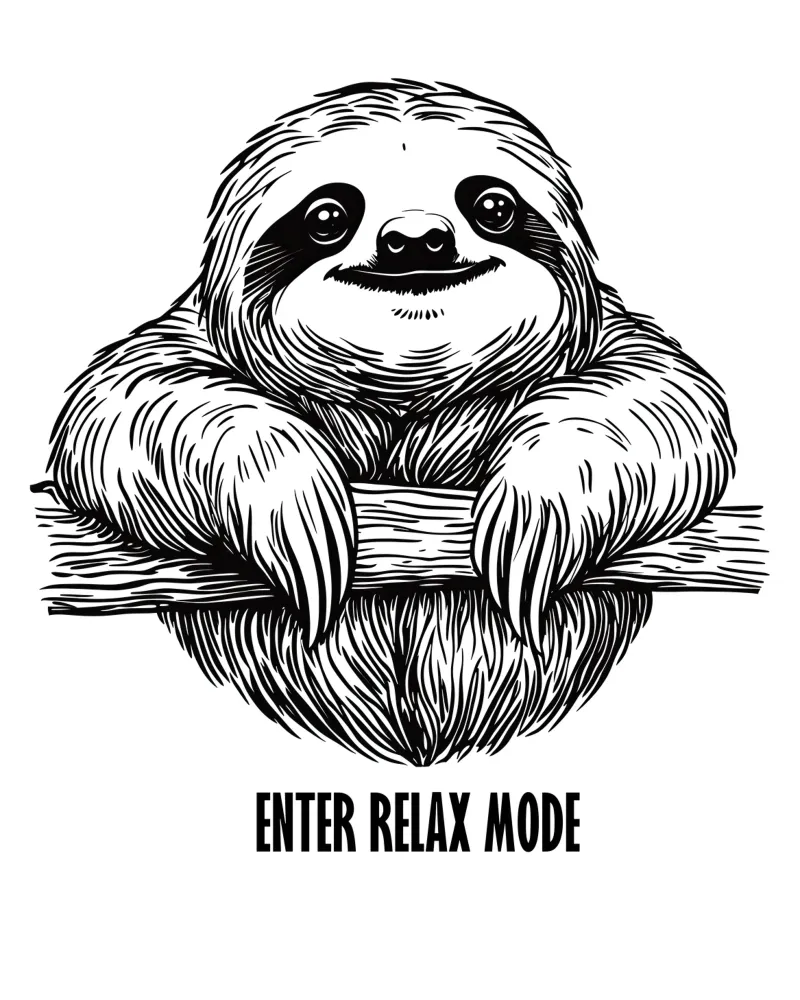 Enter Relax Mode | Sloth motivational motif canvas by Autofocus
