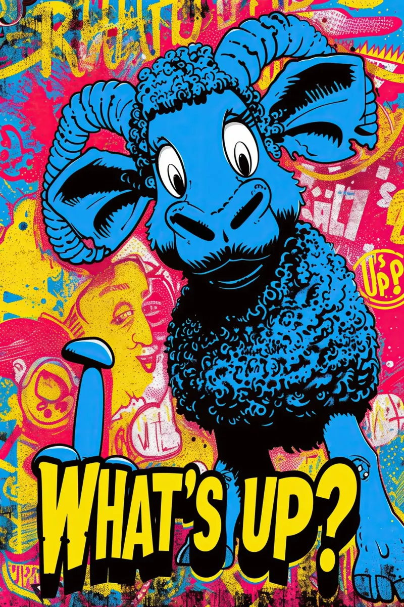 What's Up | Graffitis graciosos en la calle poster con marco de plástico de Autofocus
