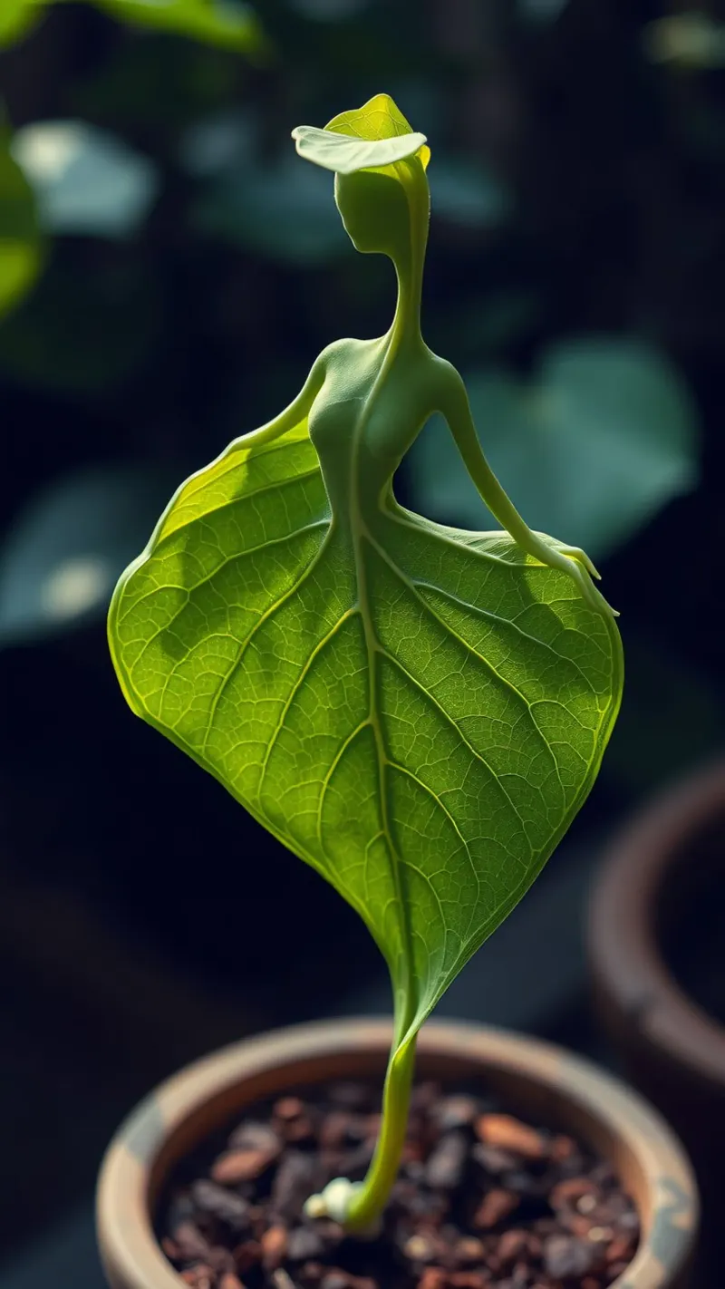 A unique leaf resembling a dancer in natural light hahnemühle by DesignDoodle