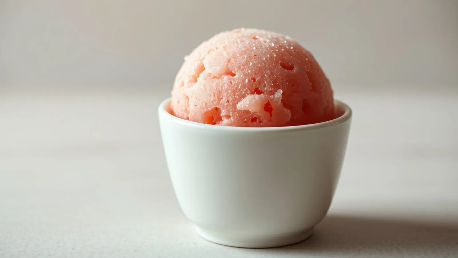 Delizioso sorbetto rosa servito in una piccola ciotola bianca pellicola backlit da DesignDoodle