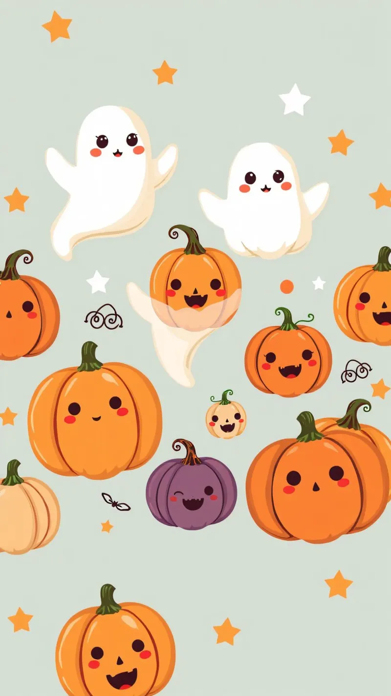 Simpatica illustrazione a tema Halloween con zucca sorridente pellicola backlit da DesignDoodle