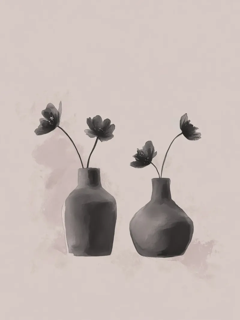 Creative pink flowers canvas by Carinaprint