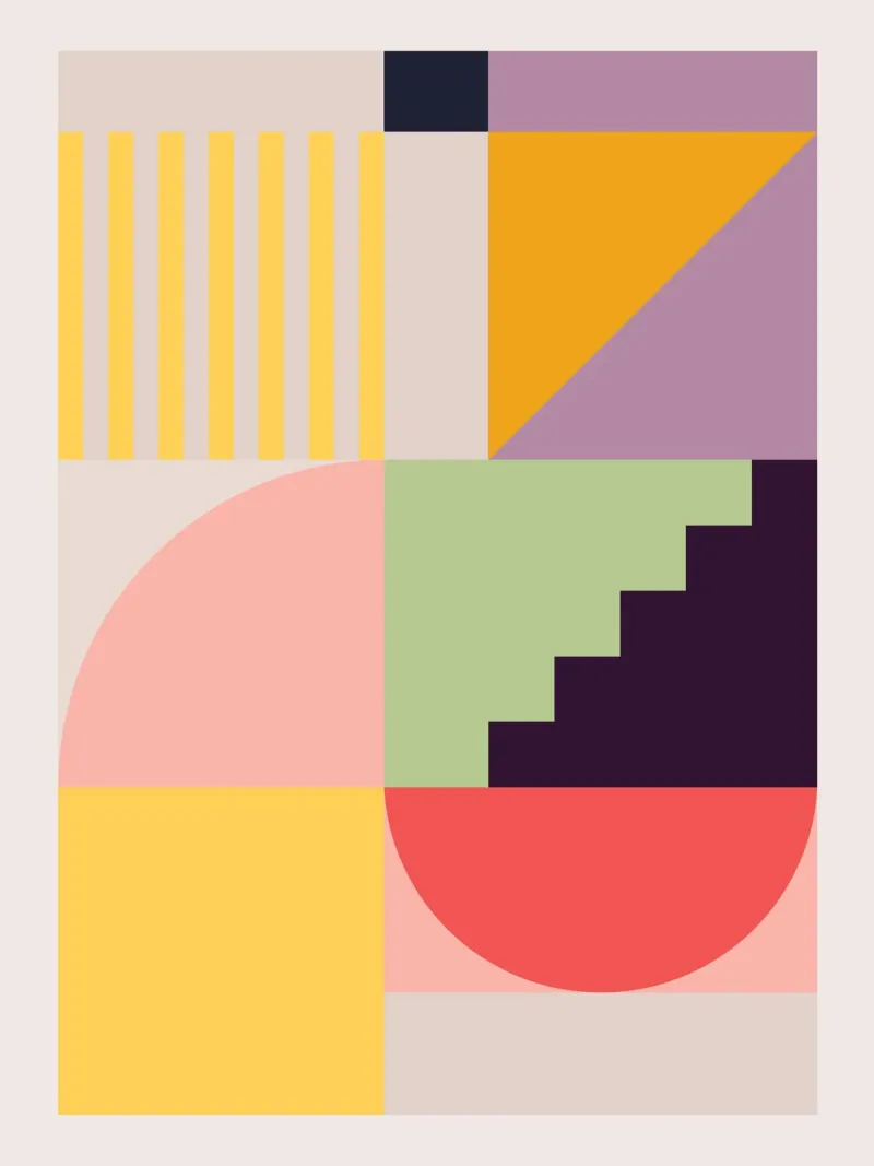 Astrazione geometrica colorata 7 carta hahnemühle da Gaite