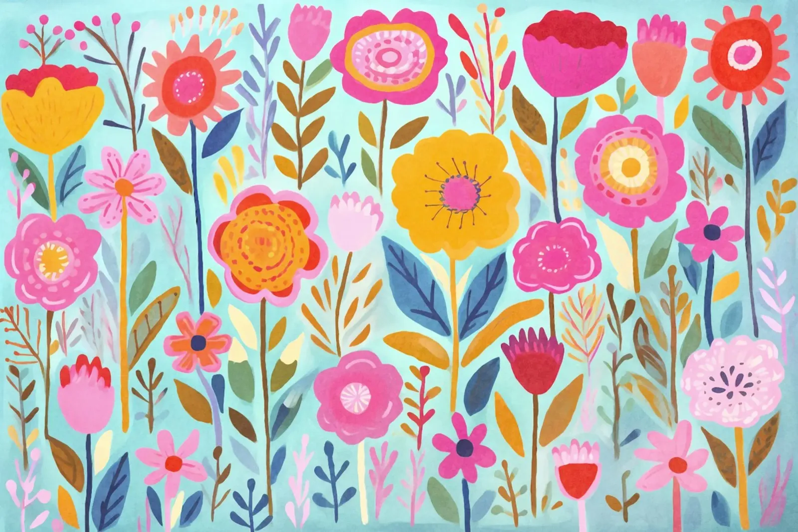 Groovy Sommer Wiese Poster von Andrea Haase Modern Home