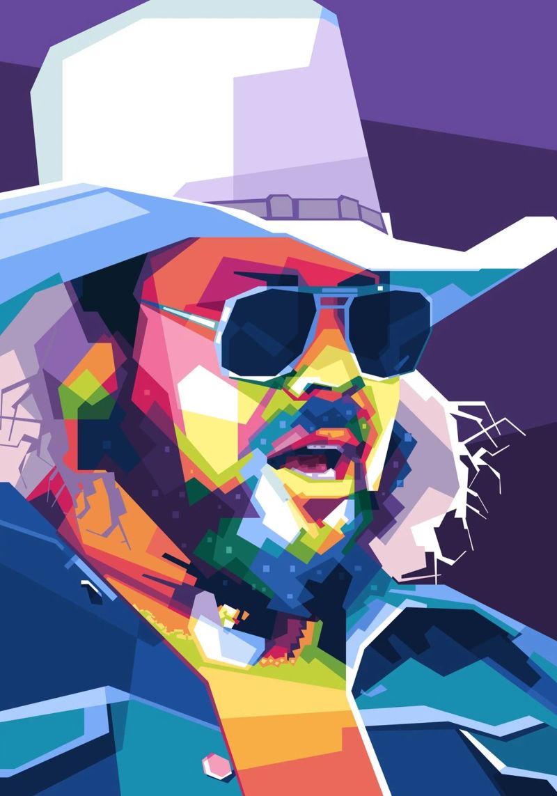 Hank Williams Jr. in WPAP Poster von Alkahfsmart